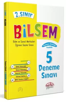 2. Sınıf Bilsem Çözümlü 5 Deneme Sınavı Kolektif