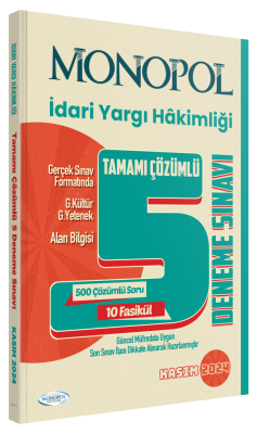 İdari Yargı Hâkimliği Çözümlü 5 Deneme Sınavı 2024