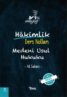 İMTİYAZ Medeni Usul Ders Notları ALİ SAKİNCİ